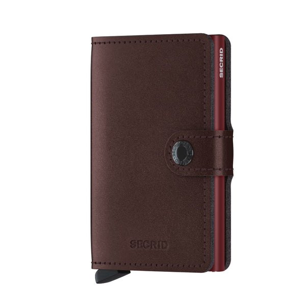 Porte cartes RFID- Miniwallet Metalic Brun