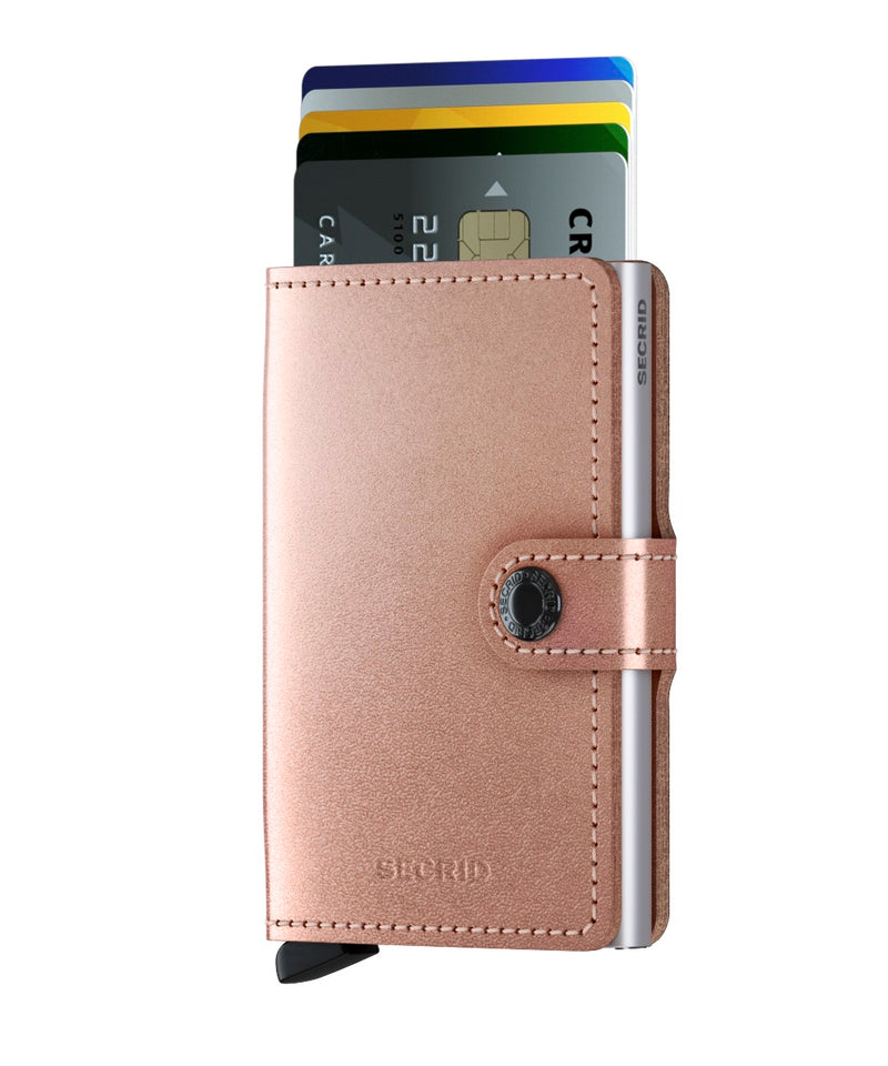 Porte cartes RFID- Miniwallet Metalic Rose