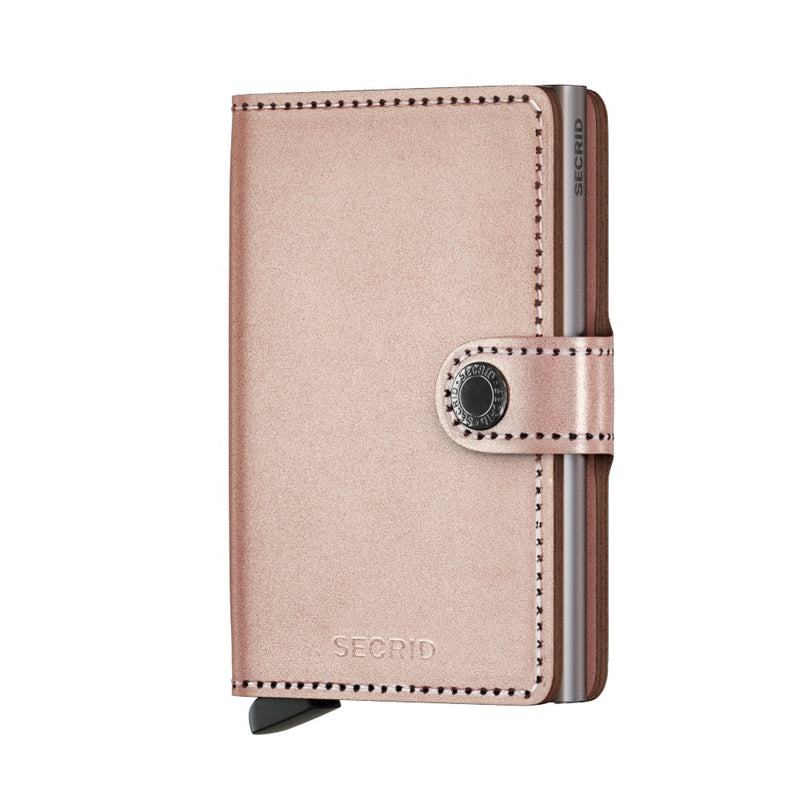 Porte cartes RFID- Miniwallet Metalic Rose