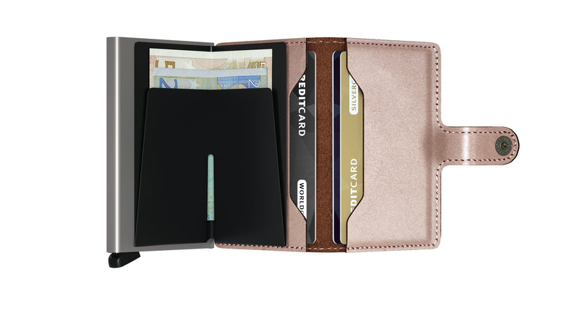 Porte cartes RFID- Miniwallet Metalic Rose