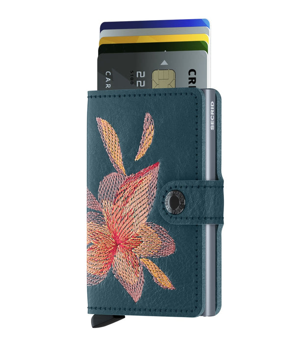 Porte cartes RFID- Miniwallet Magnolia Petrole